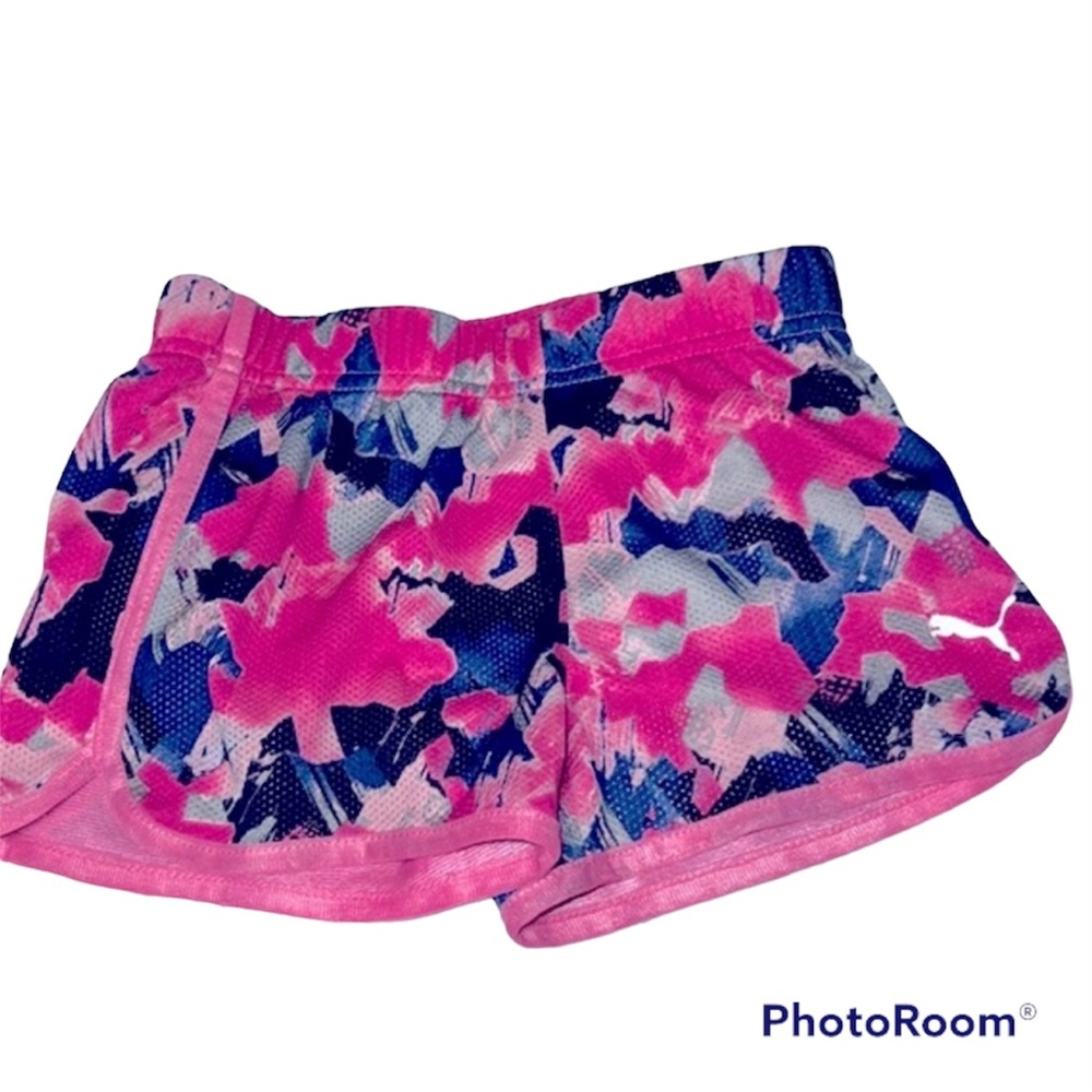 Puma pink camo shorts size 4